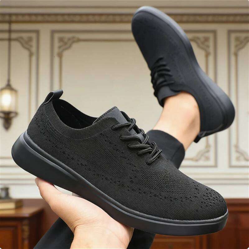 Men's Lightweight Casual 2025 Breathable Knit Sneakers Comfortable Walking Shoes Non-Slip Soft Sole Outdoor Male Footwear