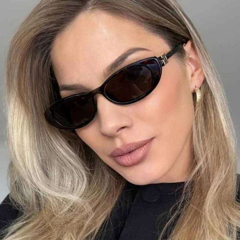 European and American New Street Style Diamond Oval Small Frame Glasses Fashionable Women's Anti-Uv Sunglasses 26W0224