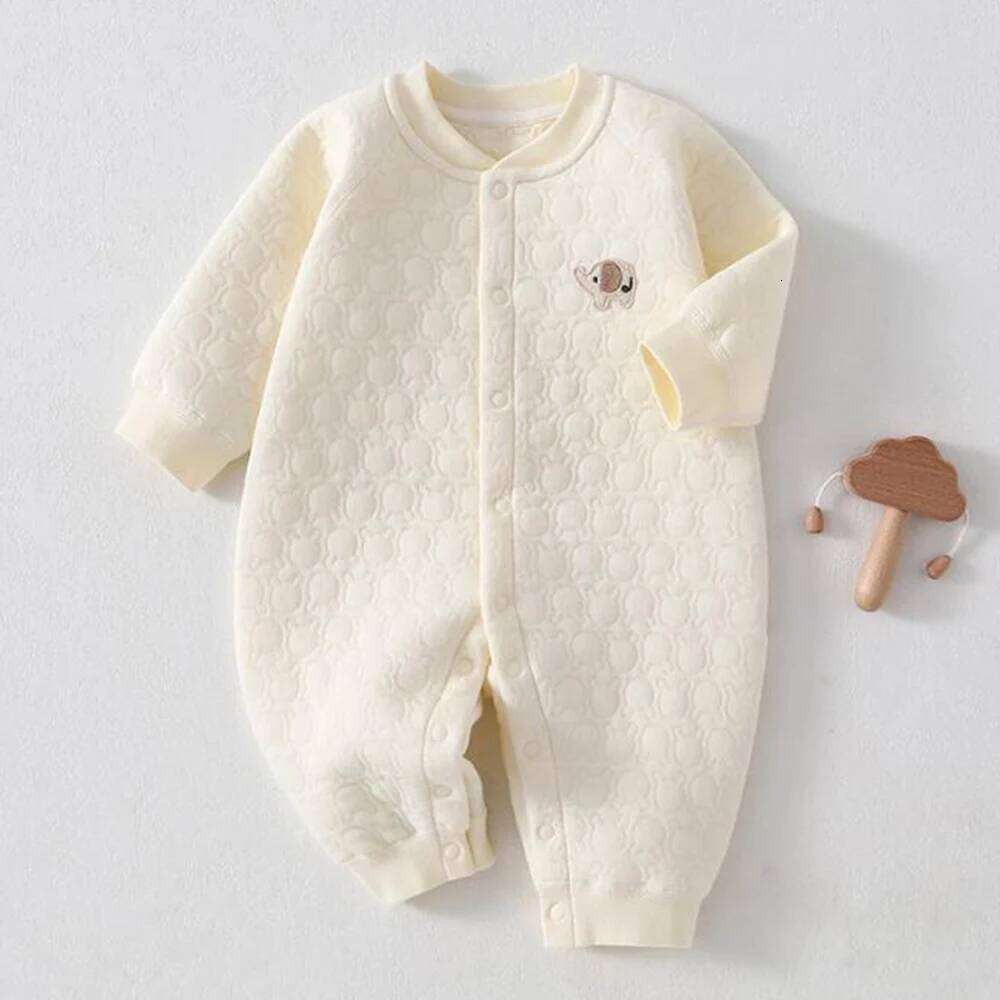 Boutique Clothing Boy Long Sleeve Romper Quilted Warm Autumn Winter Baby Girl Jumpsuit Unisex Newborn Infant Clothes 26H0224