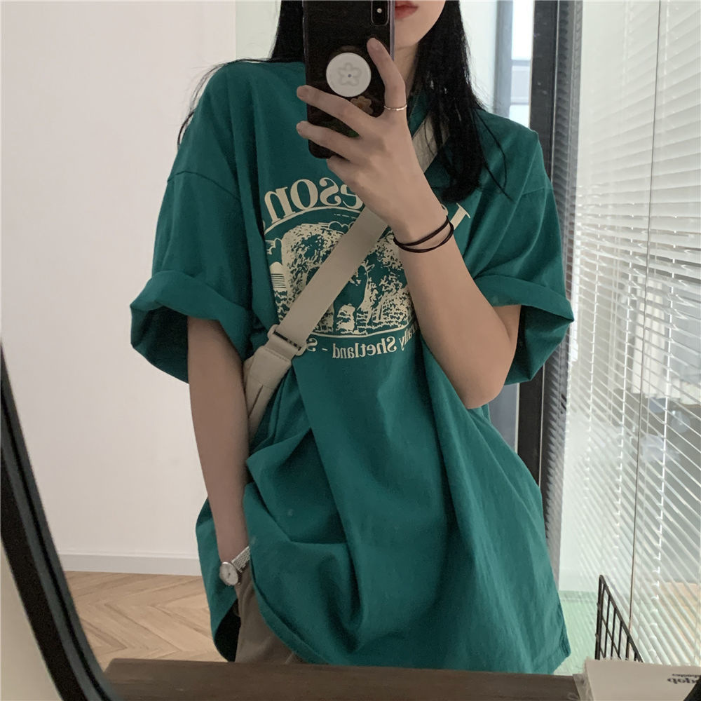 2026 New Summer Women's Short Sleeve T-Shirt, Stylish Salt Style, Korean Loose Fit, Student Fashion, Versatile Half Sleeve Top, Ins Trendy