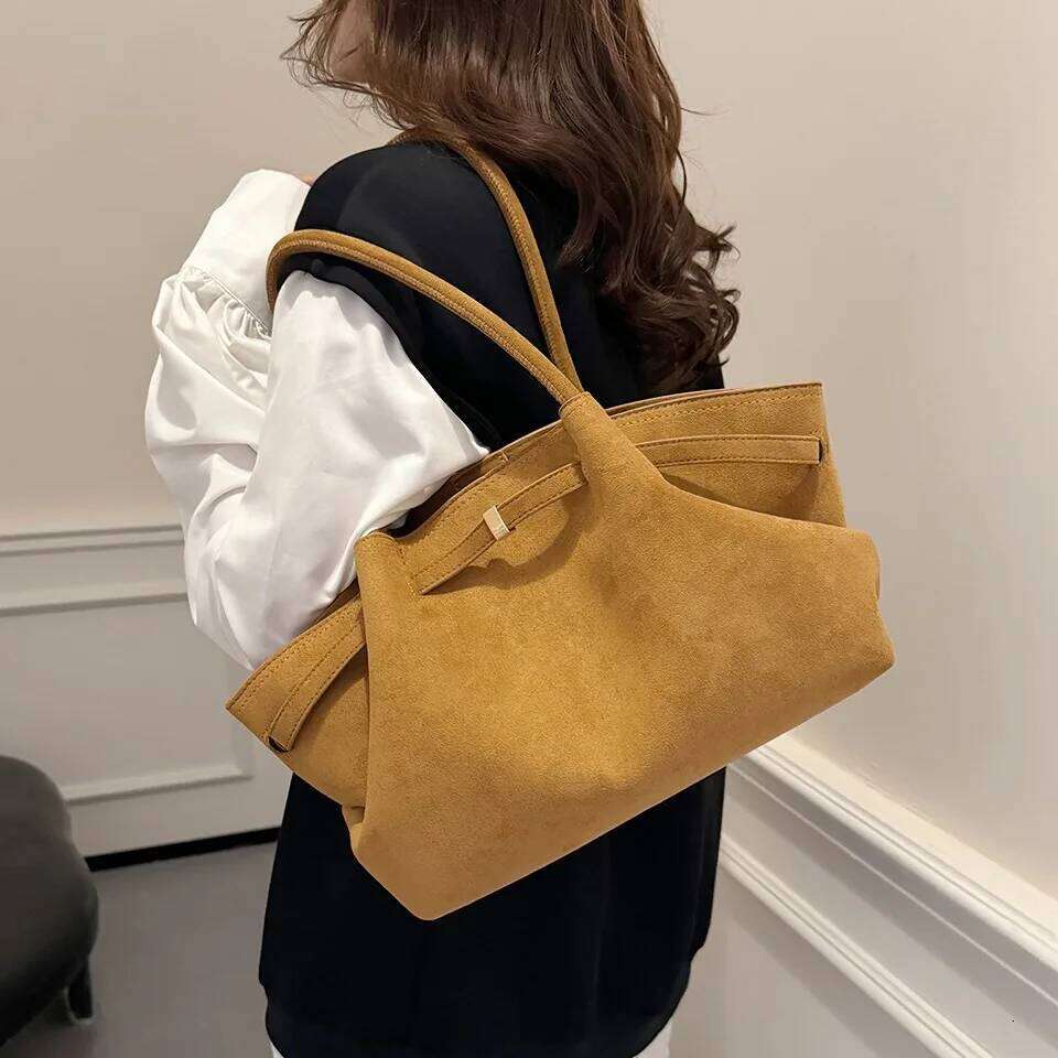 Vintage Belts Luxury Handbags for Women Faux Suede Scrub Leather Big Small Female Hand Tote Shoulder Crossbody Bag New Z260224