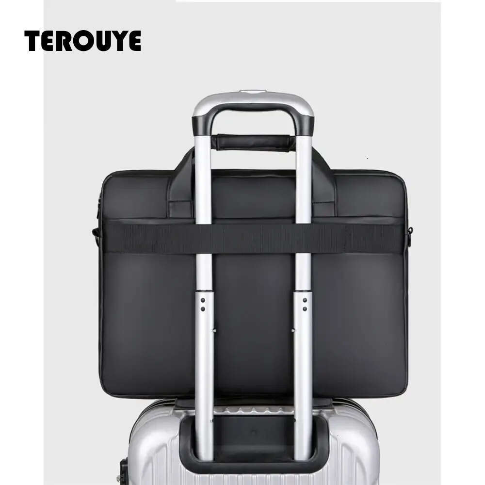 Men Briefcase Simple Business Shoulder Bag Messenger Bags Waterproof Office Handbag 15 Inch Laptop Bag TEROUYE