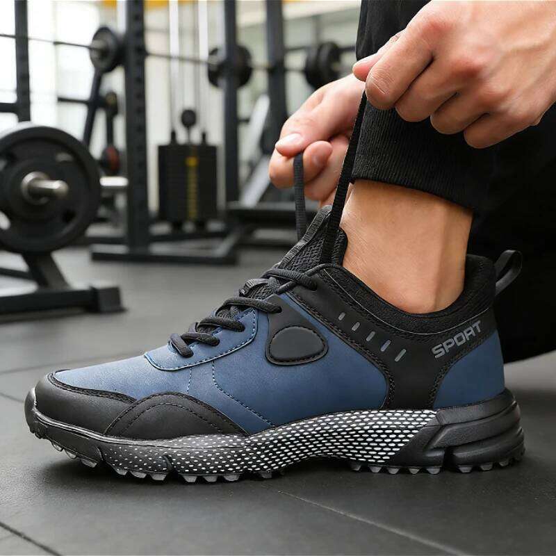 High-Quality Men's Outdoor Sneakers PU Upper Shock-Absorbing Sole Non-Slip Breathable Casual Sports Shoes for Hiking Training