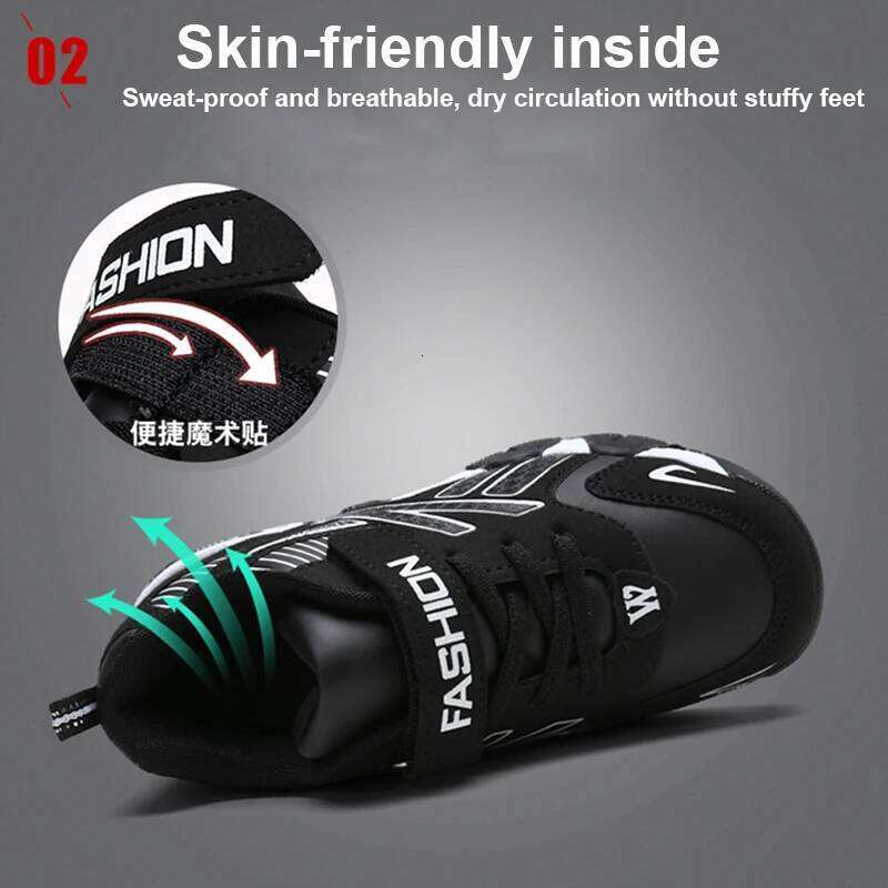 Kids Fashion Sneakers Boys Tennis Comfortable Leather Running Lightweight Outdoor Children's Sports Walking Shoes 26W0224