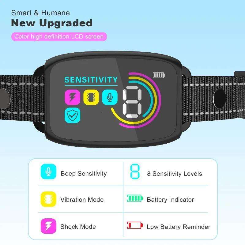 Color Screen Anti-Barking Device Dog Trainer Automatic Voice Control Anti-Dog Barking Pet Training Supplies Bamubi