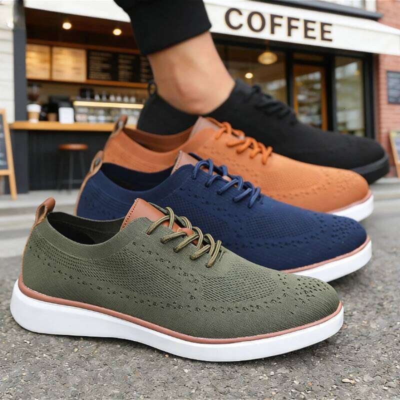 Comfortable Men's Knit Sports Shoes Soft Sole Breathable Lightweight Non-slip Casual Sneakers for Walking Running Indoor Outdoor