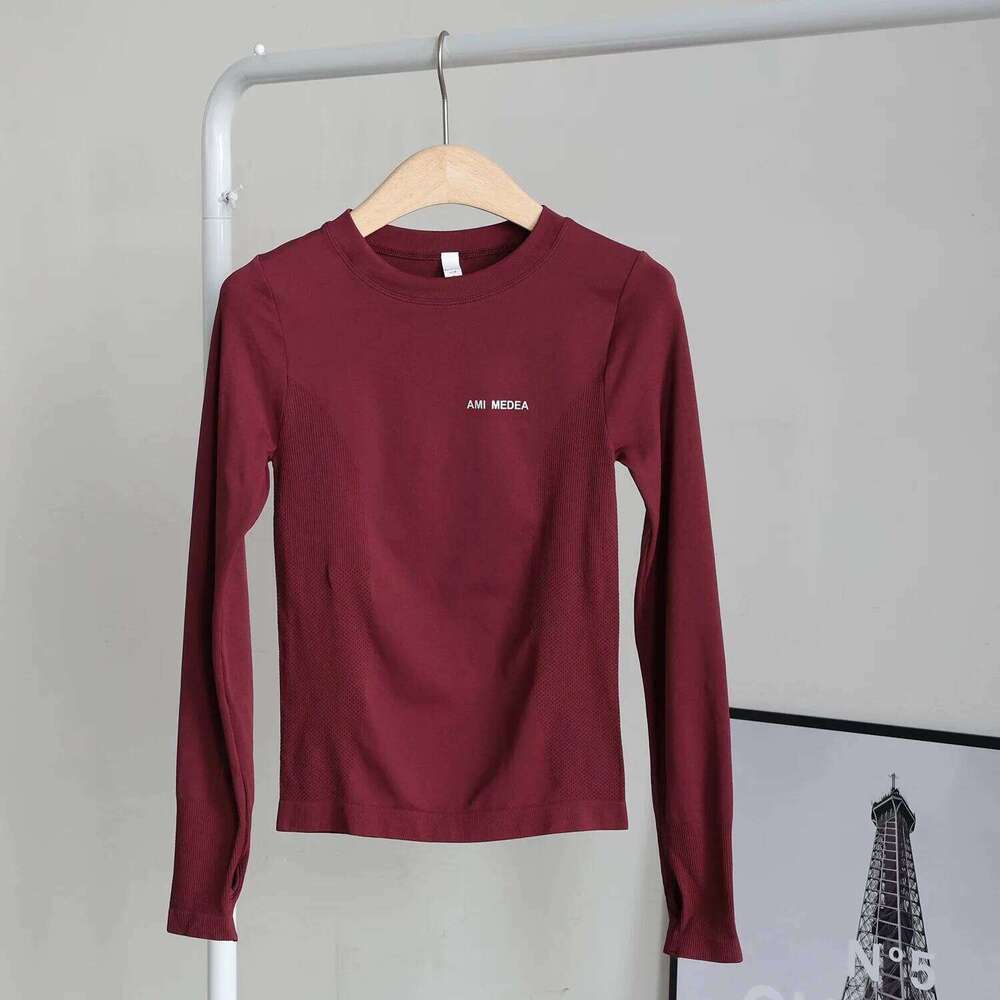 Women's Long-Sleeve Fingerless Round Neck Sports Top, Running Quick-Dry T-Shirt, Tight and Sexy Yoga Fitness Wear 26Y0224