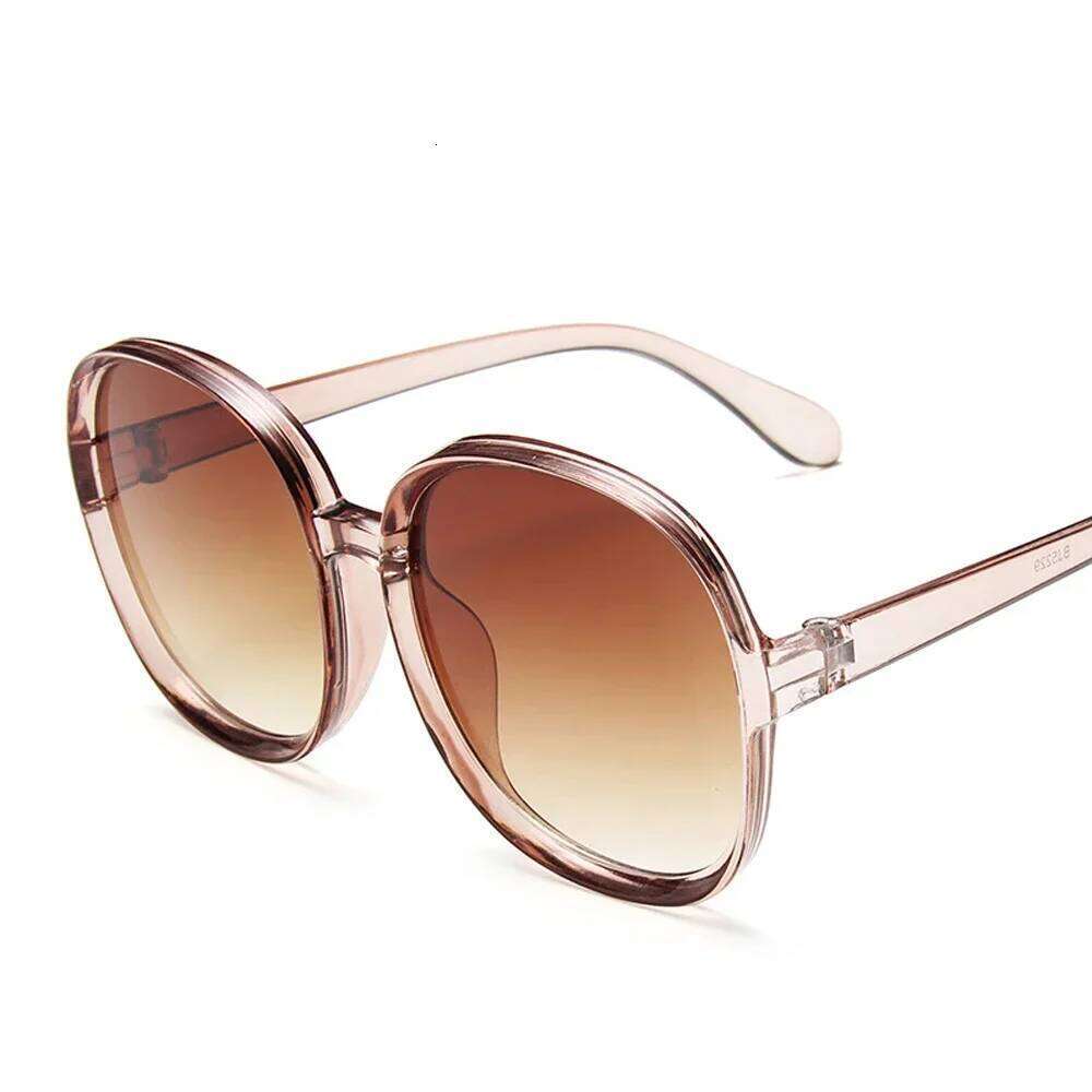 New Round Frame Sunglasses Women Retro Brand Designer Brown Black Oversized Lady Sun Glasses Female Fashion Outdoor Driving 26W0224