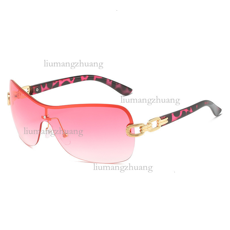 2026 Designer Luxury Large Frame Integrated Women's Sunglasses Fashion Future Technology Sense Metal Anti UV Outdoor Glasses Beach Party Vacation