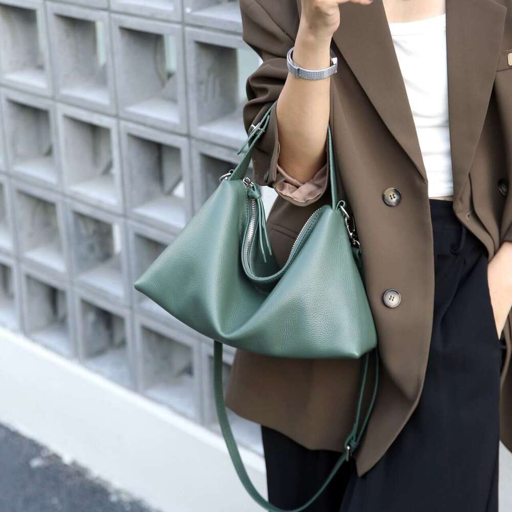 Top Layer Cowhide Natural Textured Women S Bag New Casual Versatile Handbag Large Capacity Shoulder And Crossbody Bag High Quality Luxury Bag LEMON KO