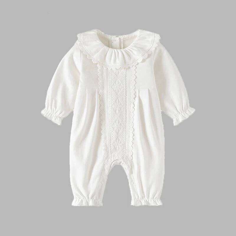 Lace Flowers Cotton Newborn Baby Girl Rompers for Spring Autumn Princess Toddler Girls Jumpsuits Clothes 26H0224