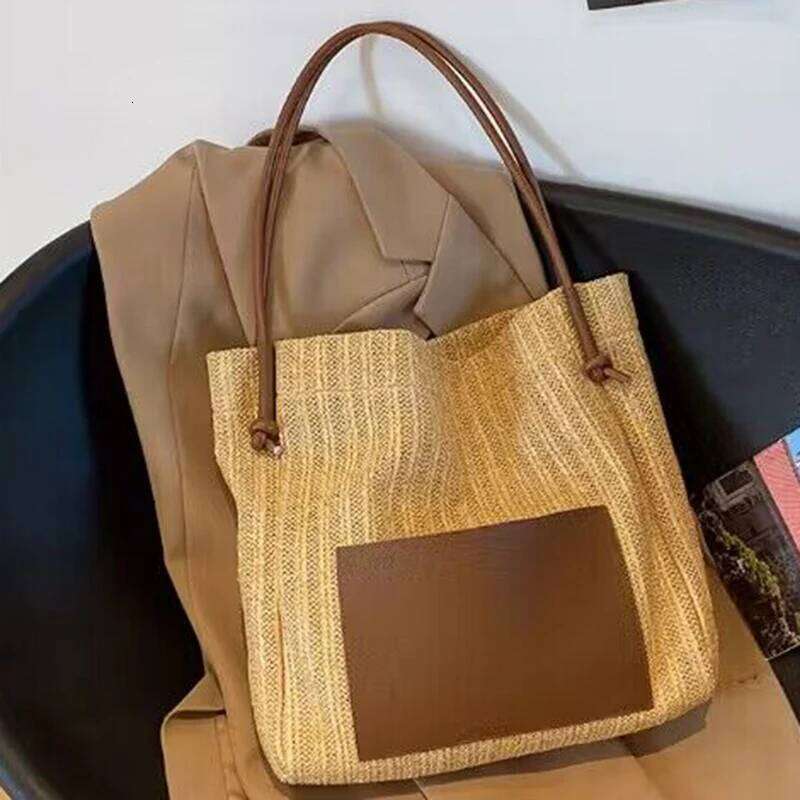 Women Casual Handmade Shoulder Beach Hollow Out Knitting Tote Bag Large Capacity Handbag Z260224