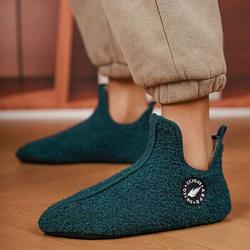 Men Couples Slippers Men's Boots Sports Soft Plush Warm Women's Thin Bottom Unisex Home Cotton Shoes
