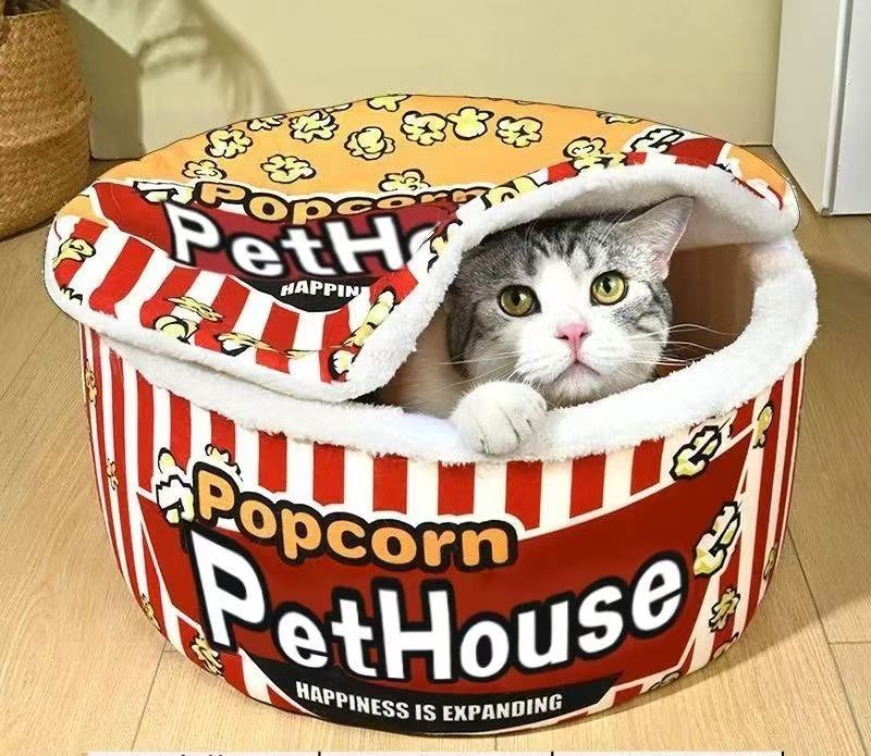 Cat nest winter warm Internet celebrity popcorn cat nest yurt removable instant noodle bucket nest cat nest antifreeze warm