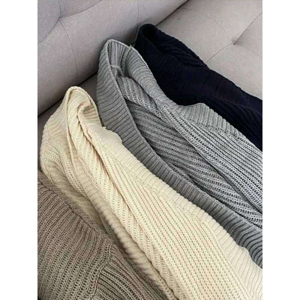 Mardi Hefxessdr Korean Women s Sweater Loose Sweaters Warm Solid Pullover Knitwear Basic Female Tops Autumn Winter Cardian