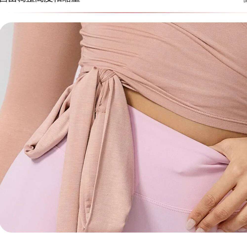 Cotton Bandage Women Long Sleeve Yoga Shirt One Piece Clothing Female Training Ballet Wrap TopsWoman Gym Sports Top XP139 26Y0224