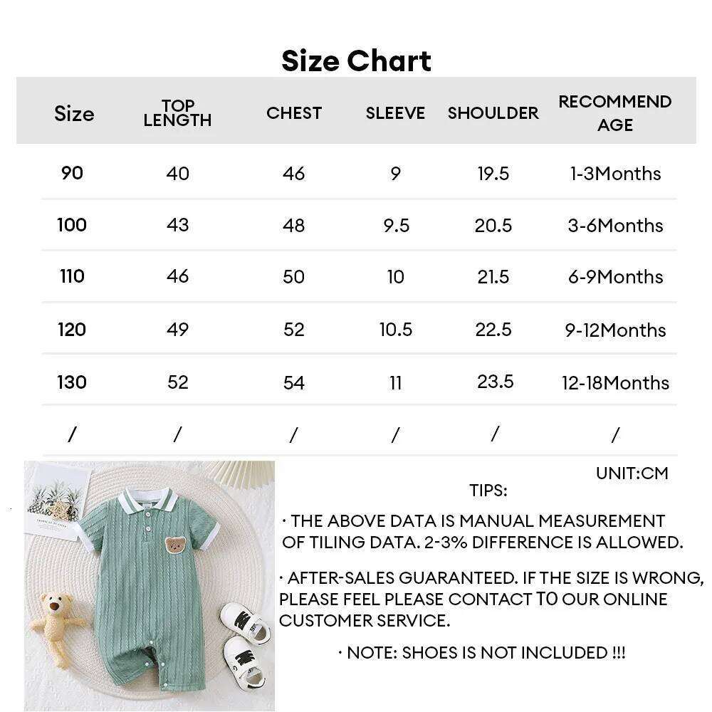 Newborn Boy Romper Short Sleeved Striped Lapel with Little Bear Pattern Gentleman's Jumpsuit Summer Baby Onesie1-18Months 26Y0224