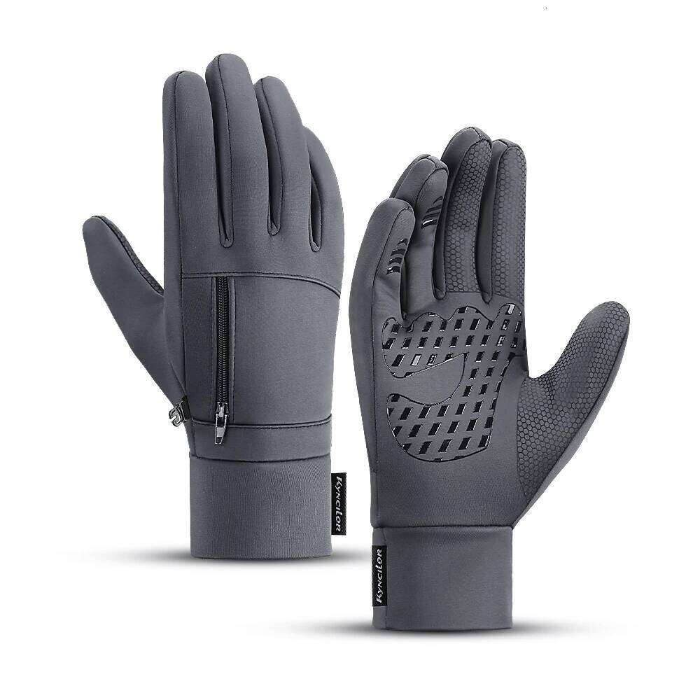 1 pair of autumn winter outdoor sports men's and women's thick velvet touch screen skiing warm riding gloves, windproof 26H0224