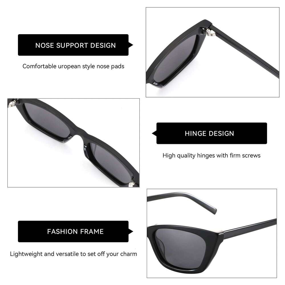 ZENOTTIC Small Cateye Polarized Sunglasses Women Fashion Shades UV Protection Handmade Acetate Sun Glasses Trendy 26W0224