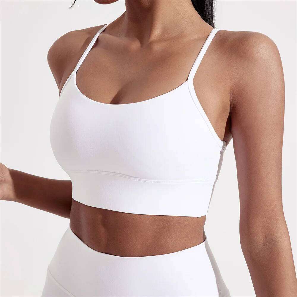 Solid Color Y Shape Line Women Fitness Sport Bra Top Soft Tight Comprehensive Training Jogging Gym Yoga Underwear With Chest Pad 26Y0224
