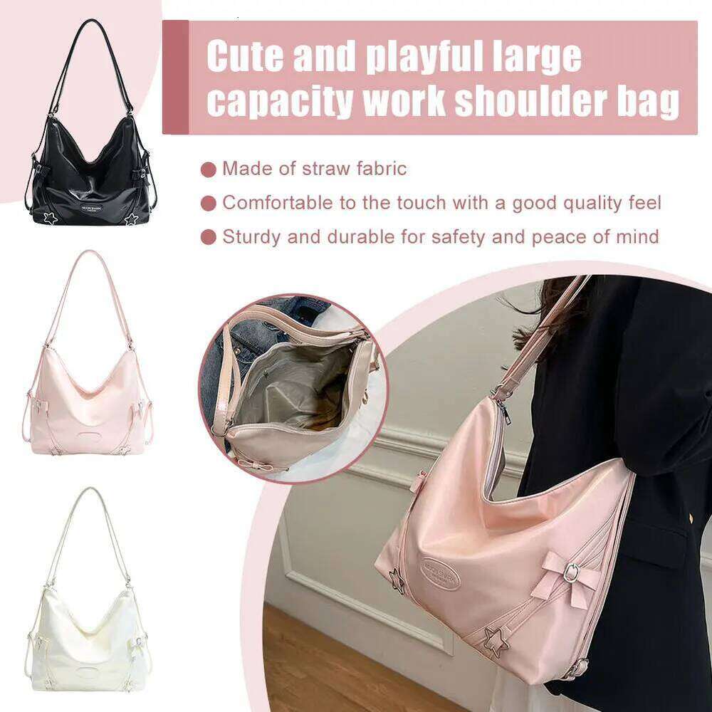 Women Y2k PU Leather All-Match Shoulder Solid Color Versatile Handbag Work Commute School Bag Z260224