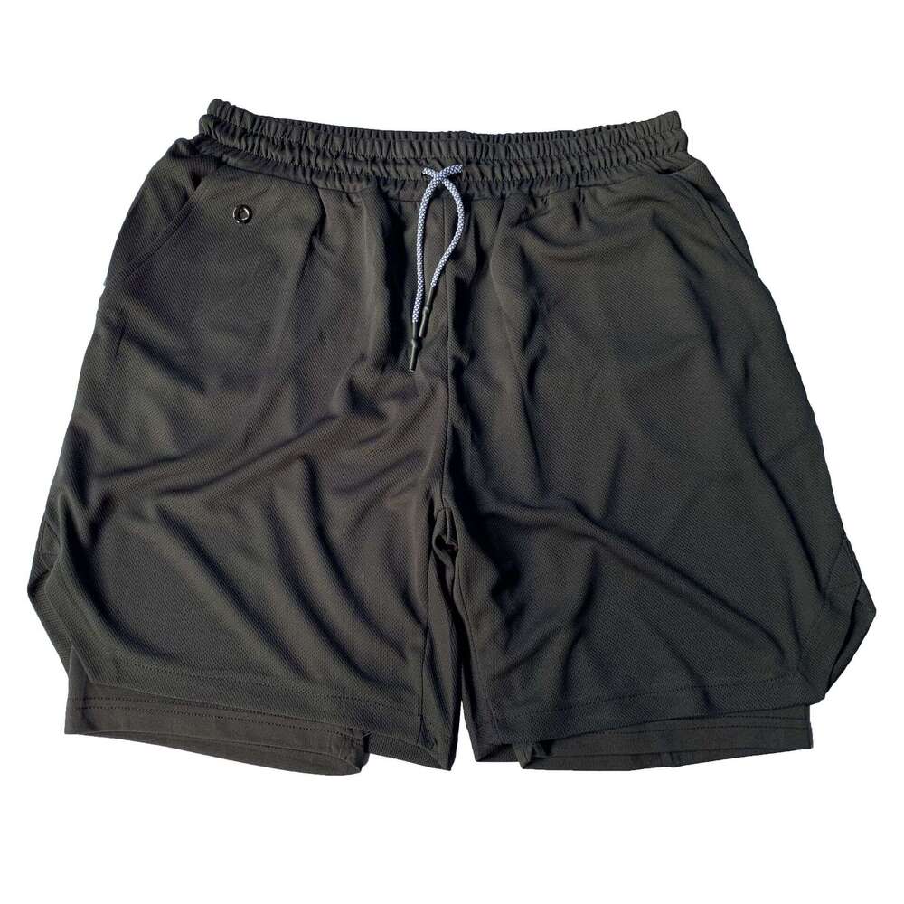 Summer new cross-border fake two-piece casual sports fitness personalized trendy quick-dry shorts with anti-exposure double-layer design