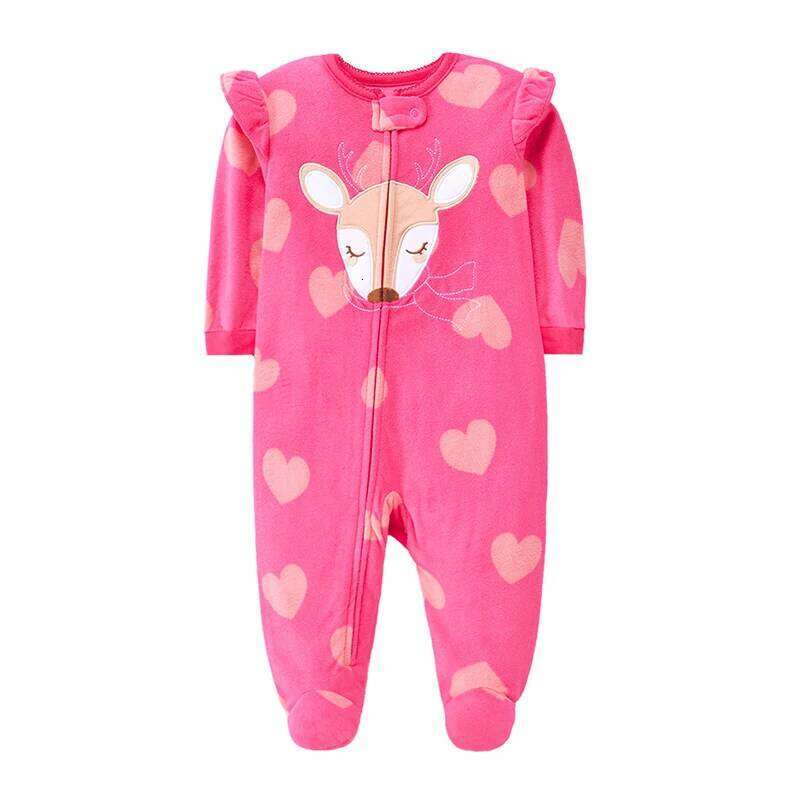 Newborn Baby Boy Girl Rompers Clothes Winter Pajamas Zipper Fleece Fall Infants Outfit Animal Jumpsuit Clothing 0 -12 Months New 26Y0224