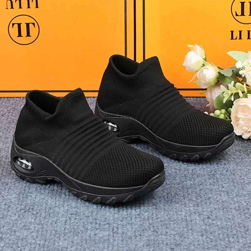 Women's One Step Mesh Breathable Arch Support Fashion Trendy Thick Bottom Training Sports Hiking Platform Shoes for Women