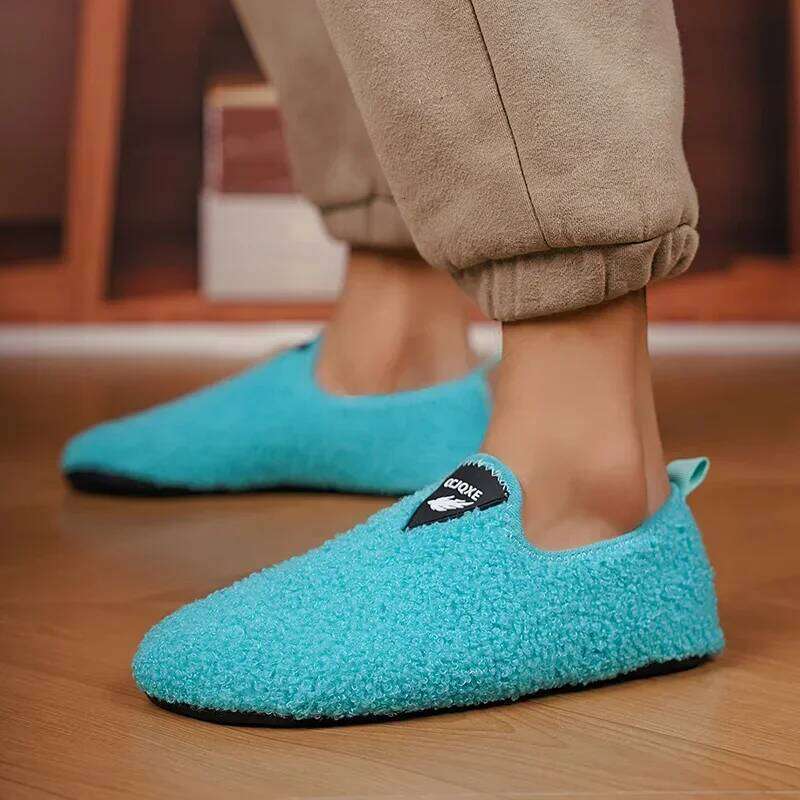 MAEDEF Men Winter Comfortable Women's Cotton Thin Bottom Disigner Indoor Plush Home Slippers Man Warm Shoes