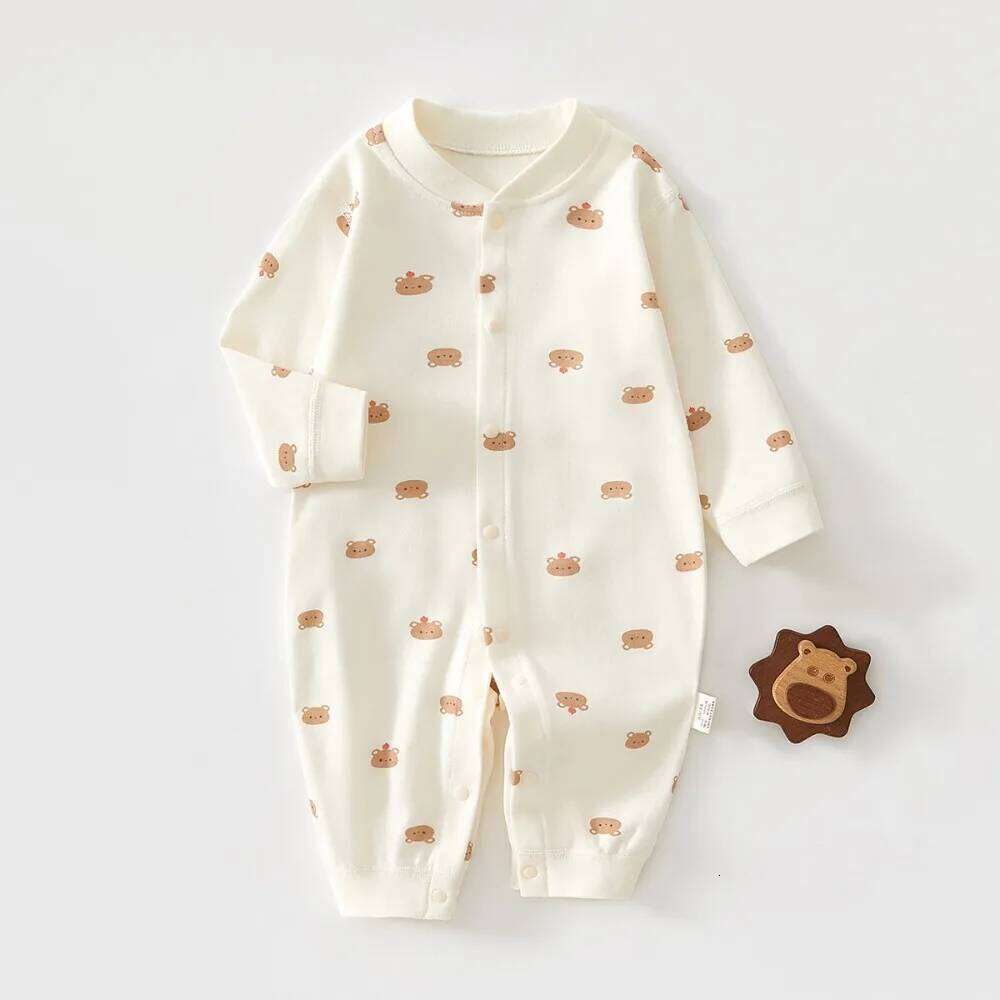 AYNIGIRLL 0-18M Baby Boneless Newborn Romper Boys and Girls Bodysuit Single Breasted Jumpsuit 26H0224