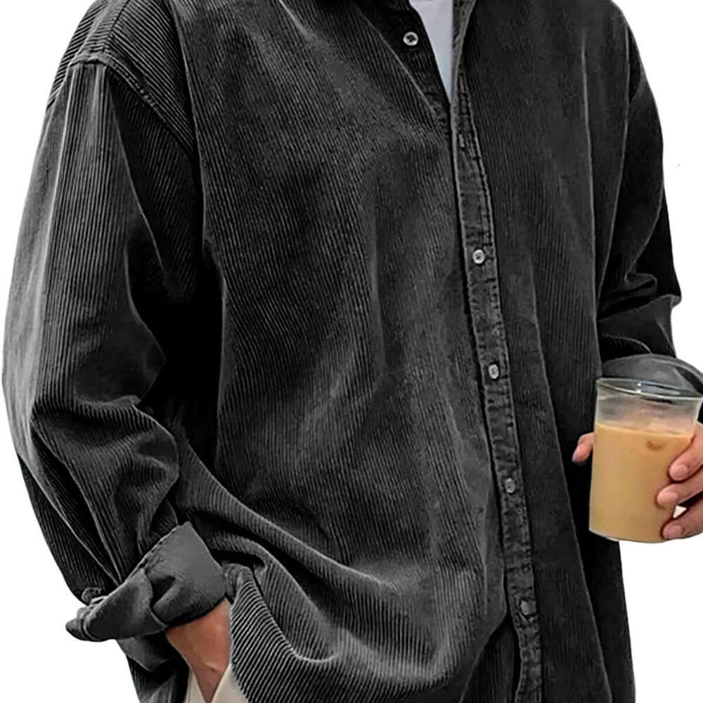 Cross-Border New Corduroy Men Long Sleeve Trendy Brand Casual Loose Autumn Winter Thick Shirt Men's Jacket