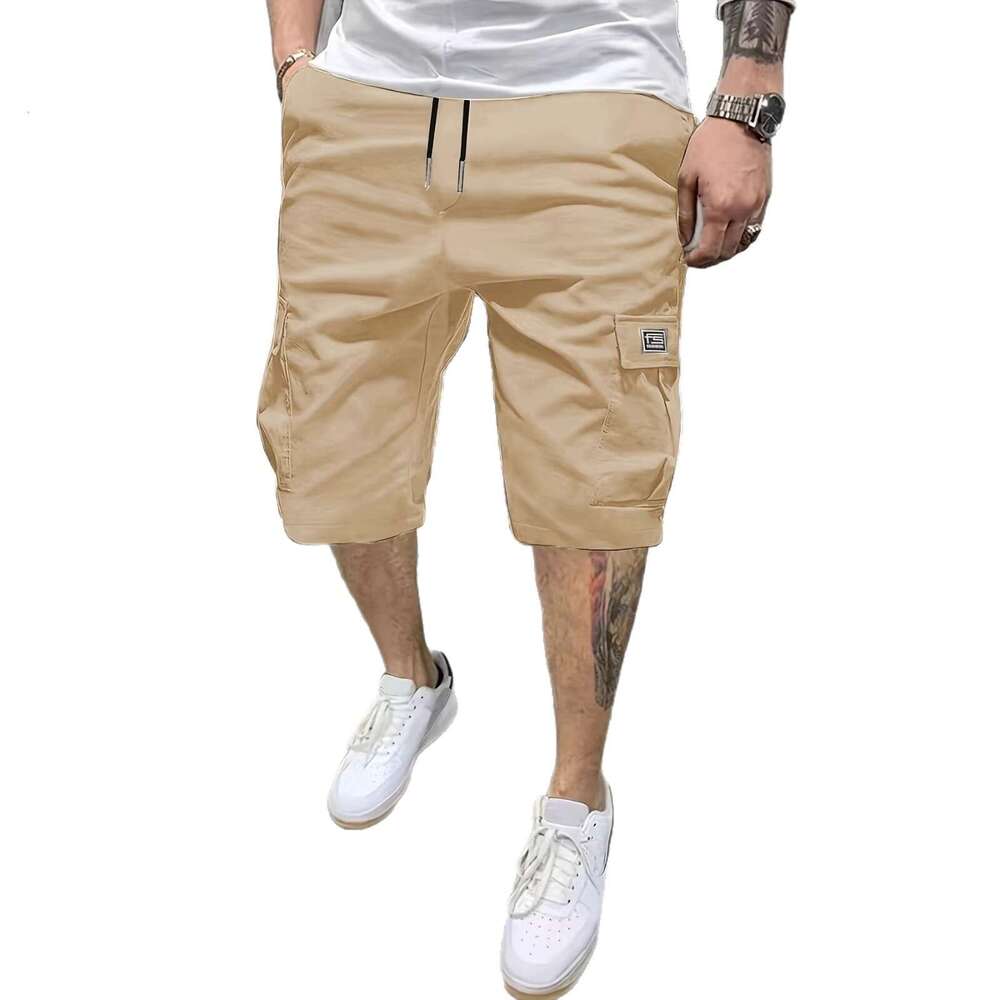 Cross-border Amazon men's casual work American-style loose straight five-point shorts, new summer sports pants, trendy