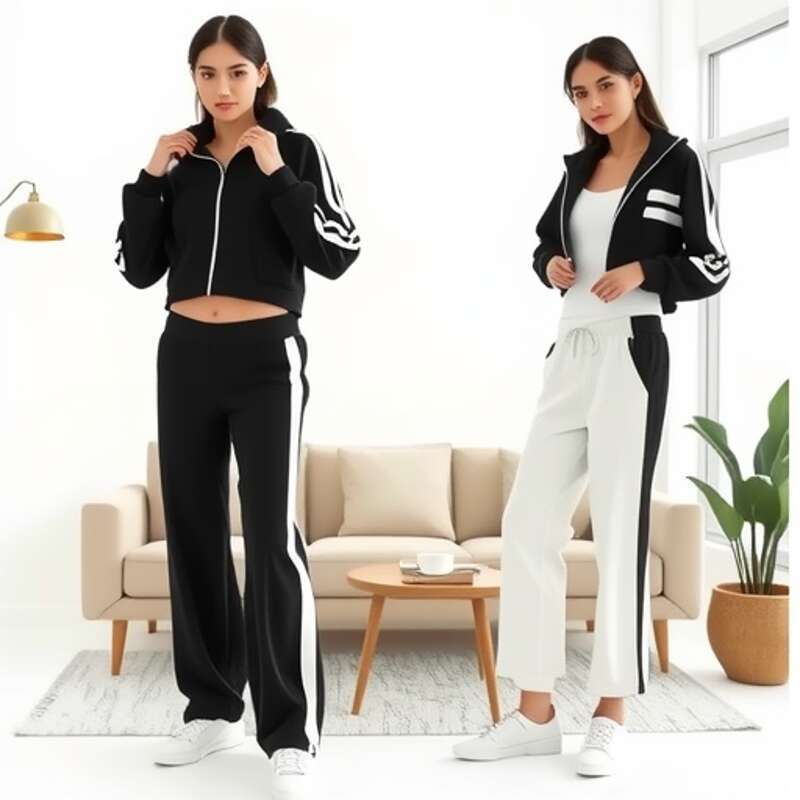 Women Two Piece Set Pants Sets Striped Jacket Matching Sets Y2k Tops Tracksuit Autumn Spring Long Pant Casual Outfit Suits 2025