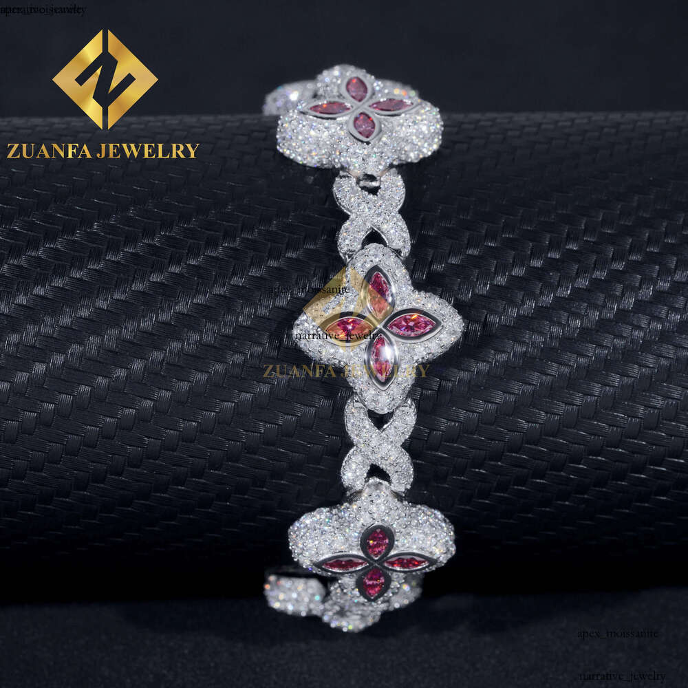 Fine Jewelry Luxury Flower New Fashion Clover Bracelets Sterling Silver 925 Gold Plated Moissanite Cuban Chains 5e lry - view 4