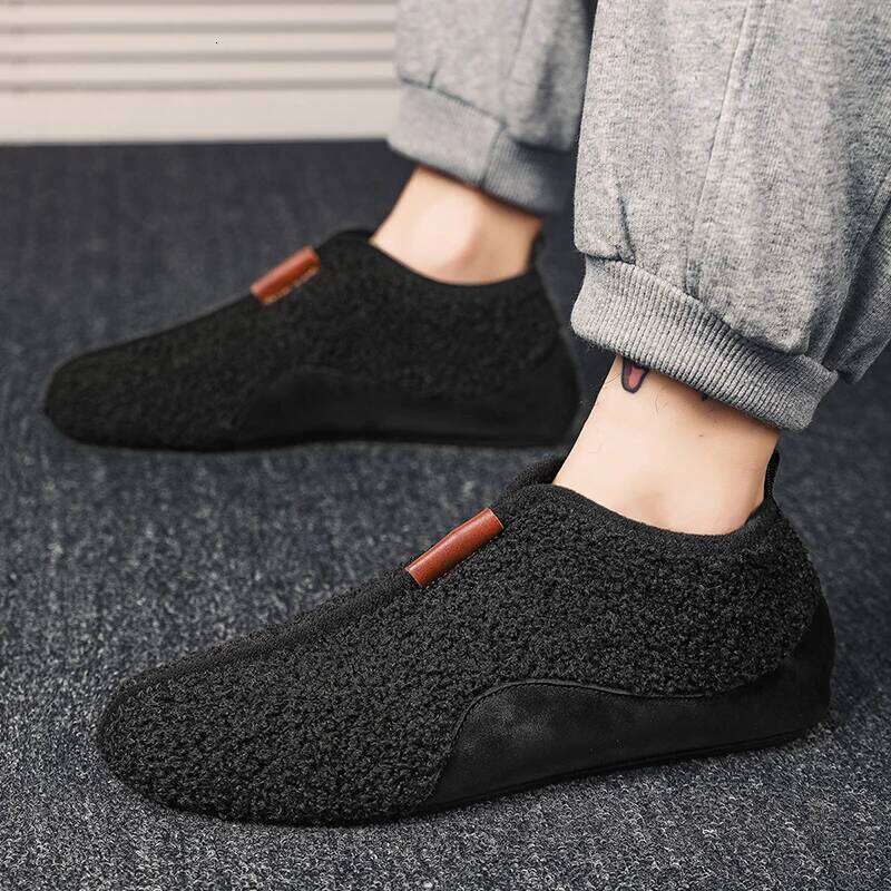 MAEDEF Winter Warm Soft Comfortable Male Cotton Slippers Men Loafers Lightweight Thin Bottom Mens Shoes