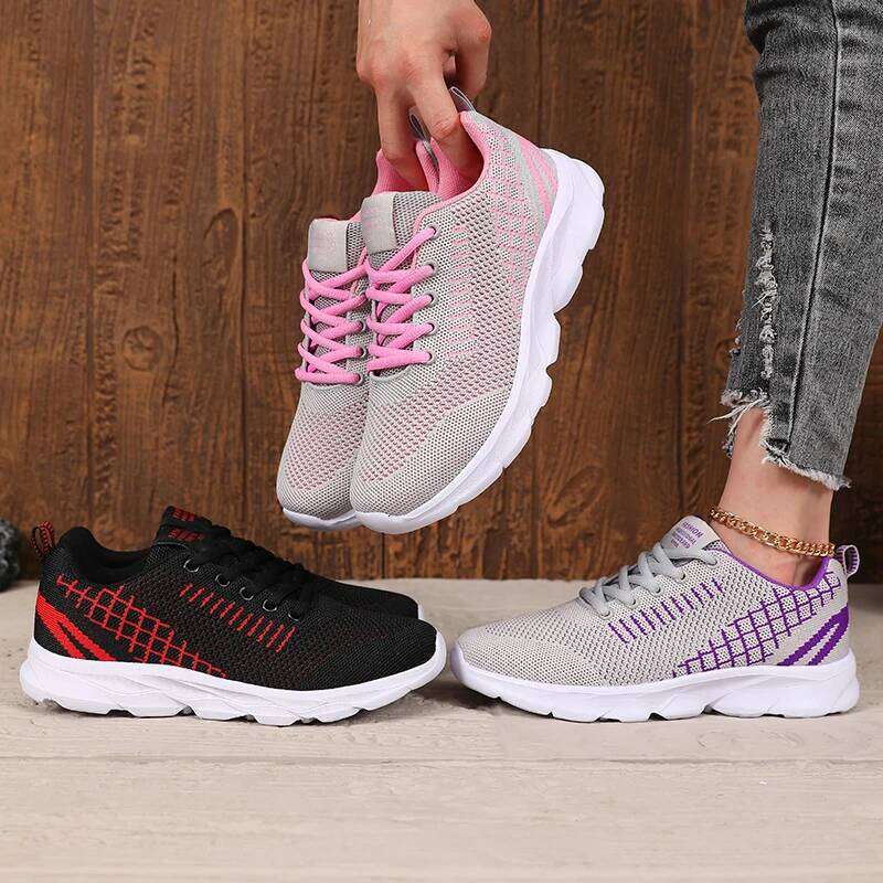 2025 Summer New Women Fashion Mesh Breathable Non Slip Casual Lace Up Sneakers Women's Outdoor Trendy Tennis Flat Shoes