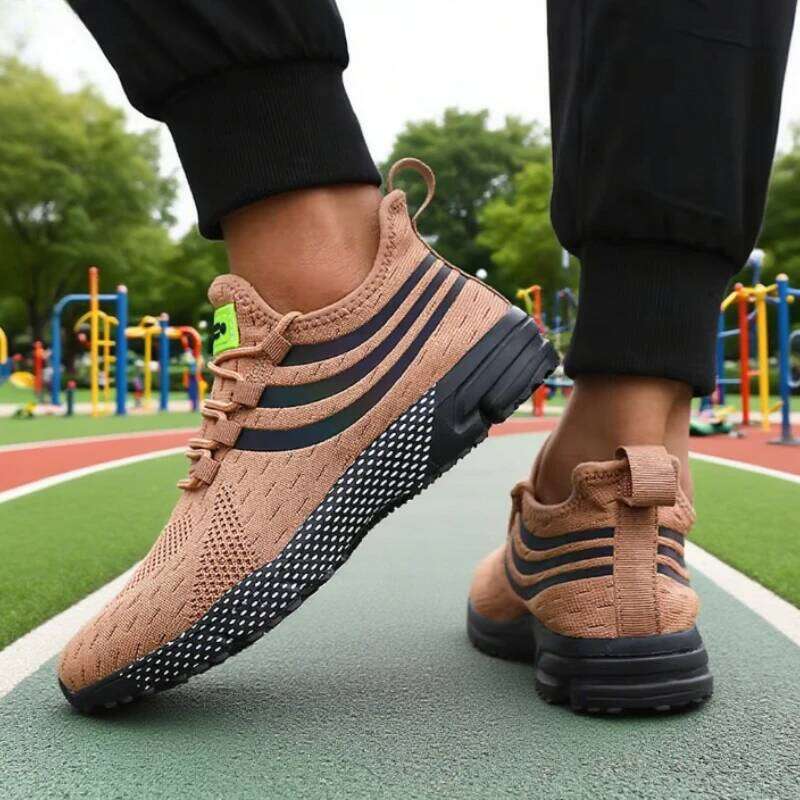 Men's Knitted Running Lightweight Breathable Sneakers Non-Slip Outdoor Athletic Shoe Casual Walking Shoes for Men Hot Sale