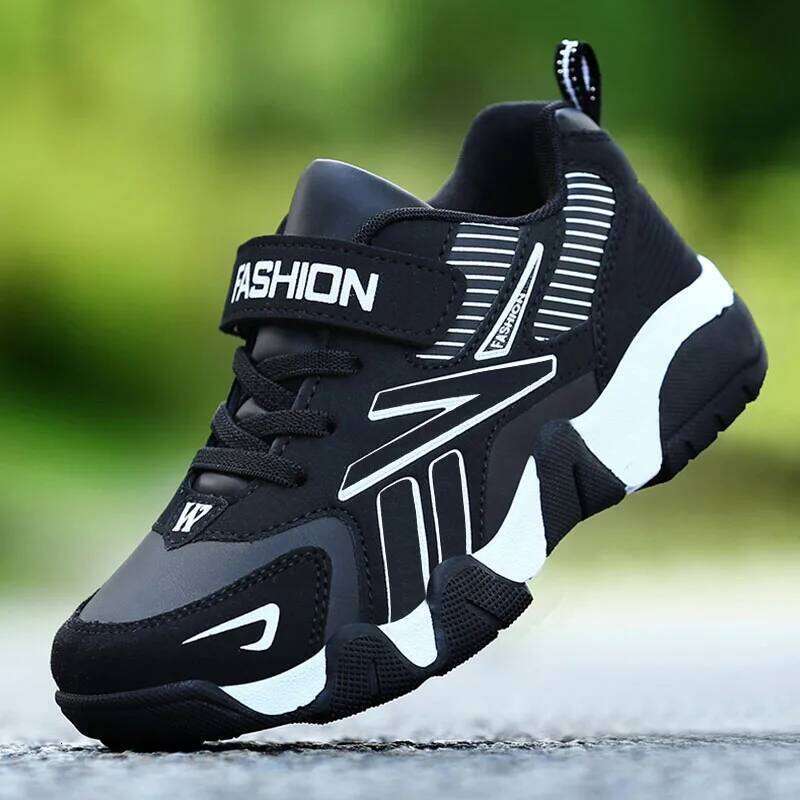 Kids Fashion Sneakers Boys Tennis Comfortable Leather Running Lightweight Outdoor Children's Sports Walking Shoes 26W0224