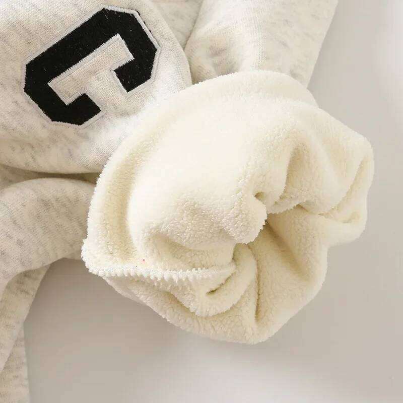 Baby Clothes Newborn Thick Jumpsuit 0-2 Y Autumn Winter New Boys Fur Lining Sporty Romper Toddler Outdoor 26H0224