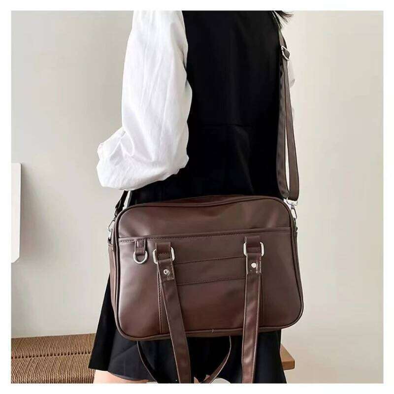 Fashionable and Minimalist Student Class Commuting Solid Color Shoulder University Style Uniform Bag, Crossbody Bag Z260224