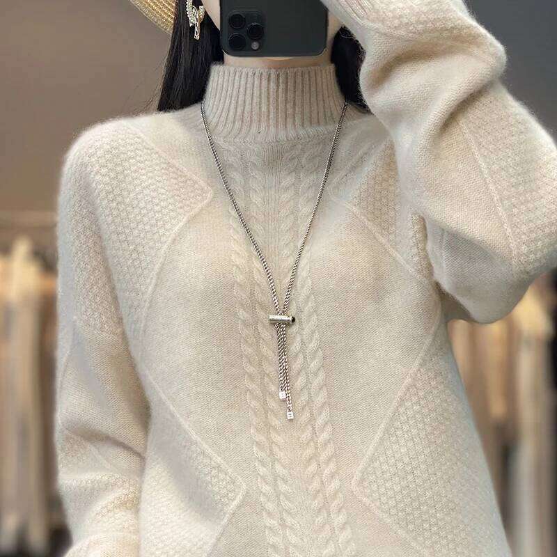 Half Turtleneck Sweater Women's Autumn Winter Casual Soft Solid Color Pullovers Korean Knitted Jumper Female Thicken Sweaters 26L0224