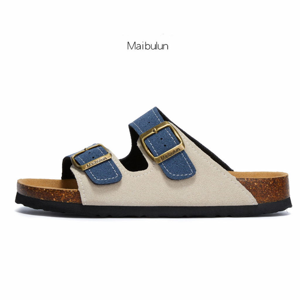 Maibulun Free Shipping 2026 Summer New Design Slip Resistant Cork Slippers Men Women Indoor Outdoor Beach Suede Sandals Multiple Color Options Large S