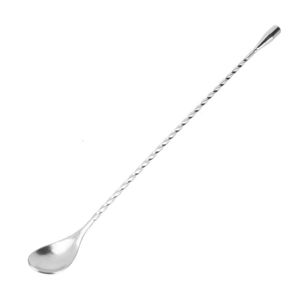 Stainless Steel Wine Cocktail Mixing Twist Spoon Long Handle Drink Stirring Tool for Bar Restaurant Pub