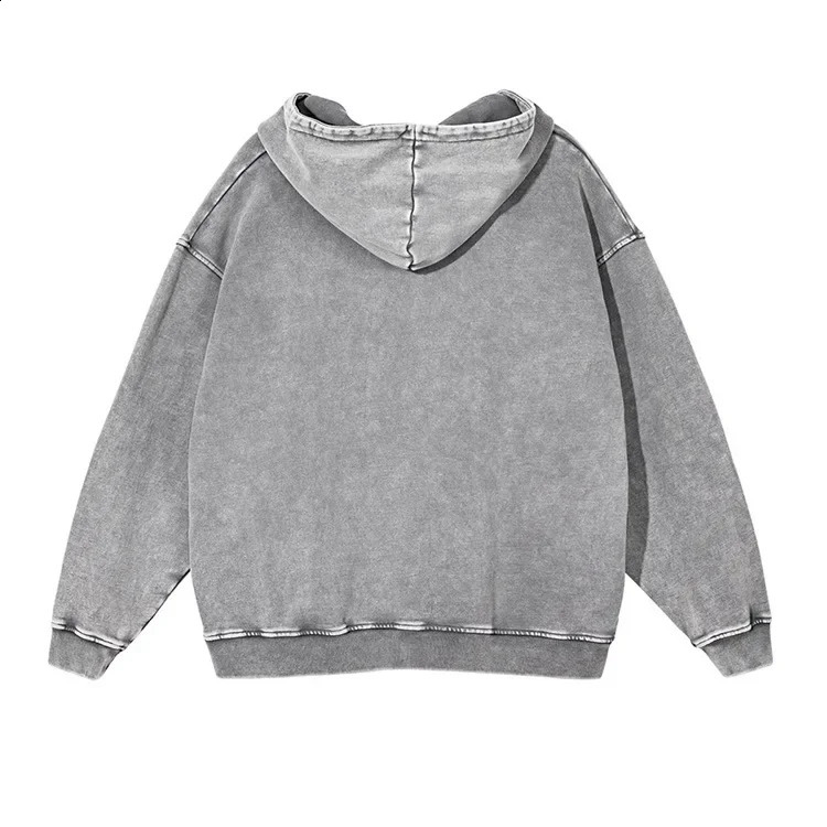 Cotton Hoodie Womens Loose Fit Washed Retro Couple Style Top Hat Hooded Sweatshirt Pure Cotton Comfortable Spring Autumn 260124