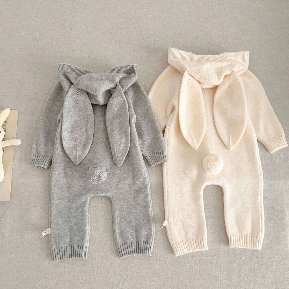7623 Baby Jumpsuit Autumn Cute Little Bear Ears Boy's Knitted Climbing Clothes 26H0224