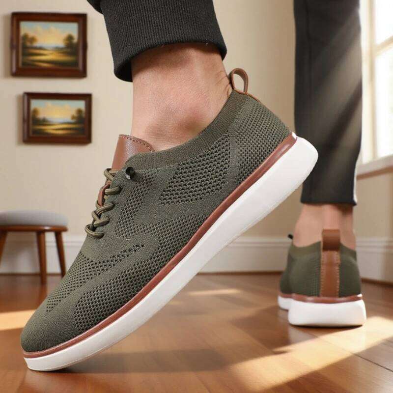 Men's Lightweight Knitted High-quality Design Breathable Mesh Cool Flat Sneakers Excellent Daily Wear Hiking Shoes Men