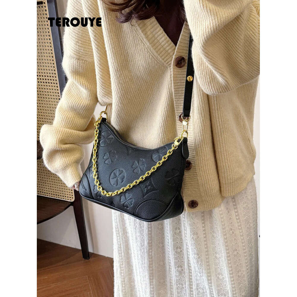 Free Shipping Bags Luxury Bags Retro Color-Blocking Classic Printed Korean-Style Trendy Women's Bag With Exquisite Patterns TEROUYE