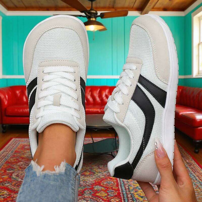 New Wide Toe Mens Womens Casual Lightweight Soft Sole Walking Breathable Mesh Sneakers Comfortable Hikning Shoes