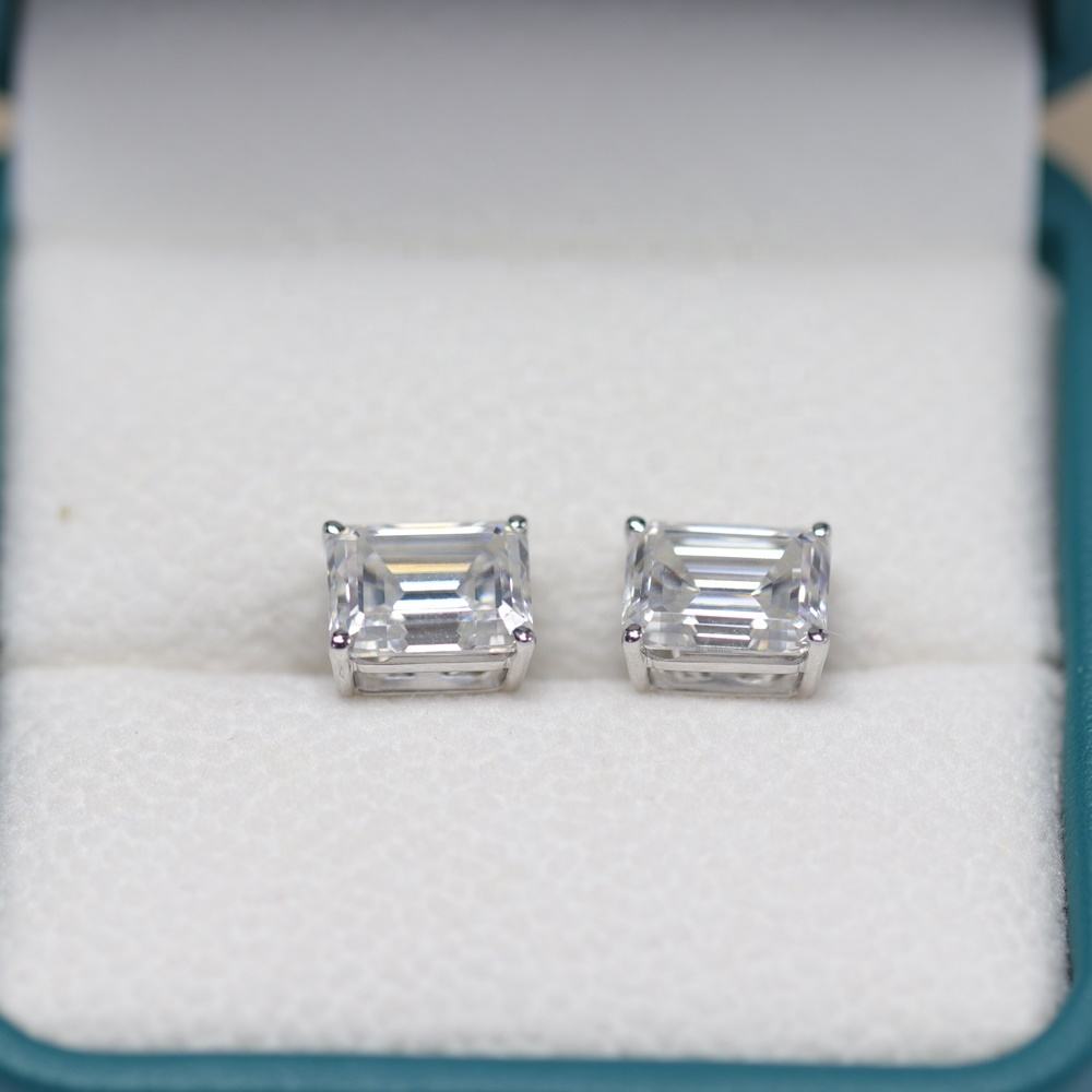 Moissanite Stud Earrings for men Women Sparkling Classic Wedding Lab Diamond Earring Pure 925 Silver
