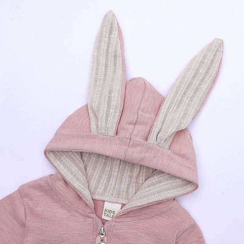 Autumn Newborn Clothes Baby Girls Pink Bunny Romper Infant Cute Cotton Jumpsuit Toddler Playsuit Overalls Boys Long Sleeve Cloth 26H0224